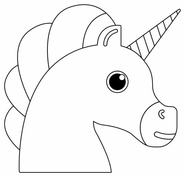 Unicorn Head coloring page image