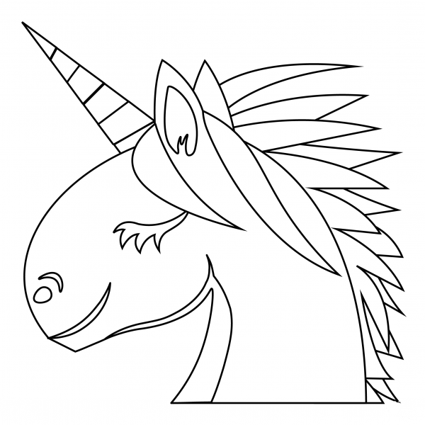 Unicorn Head coloring page image