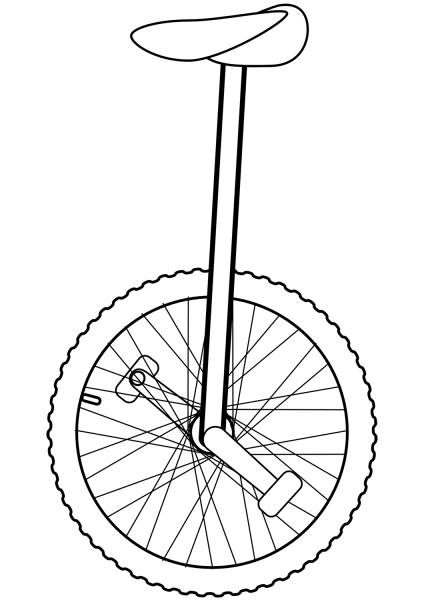 Unicycle coloring page image