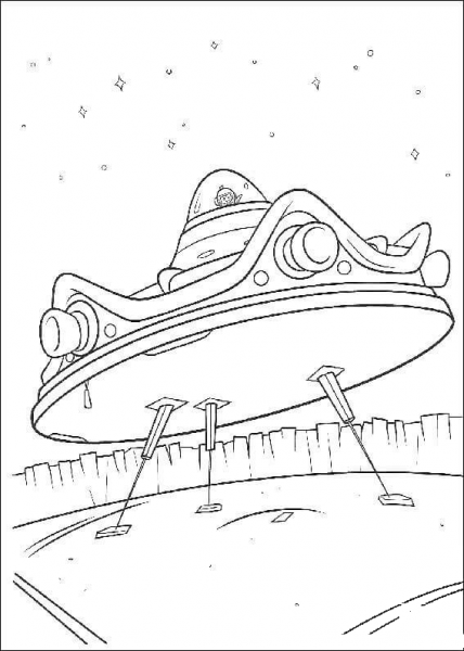 Unidentified flying object  coloring page image