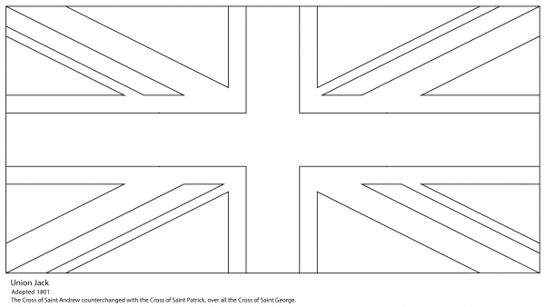 Union Jack coloring page image