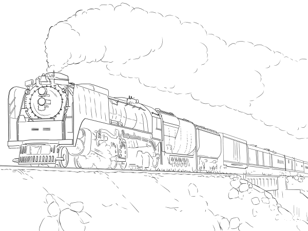 Union Pacific Train coloring page image