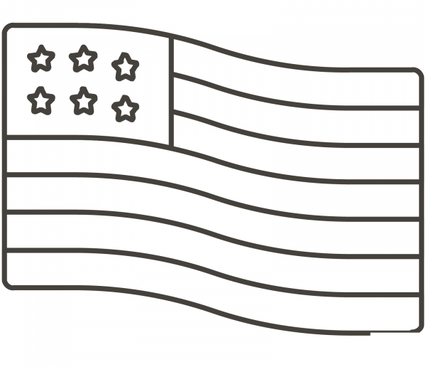 United States Flag coloring page image