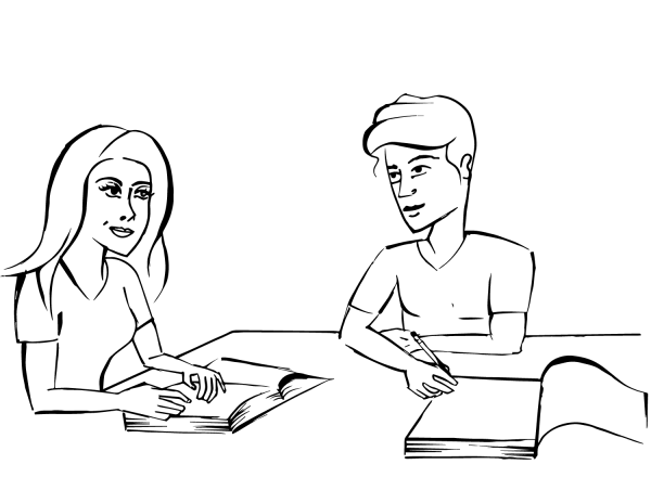 University Students coloring page image
