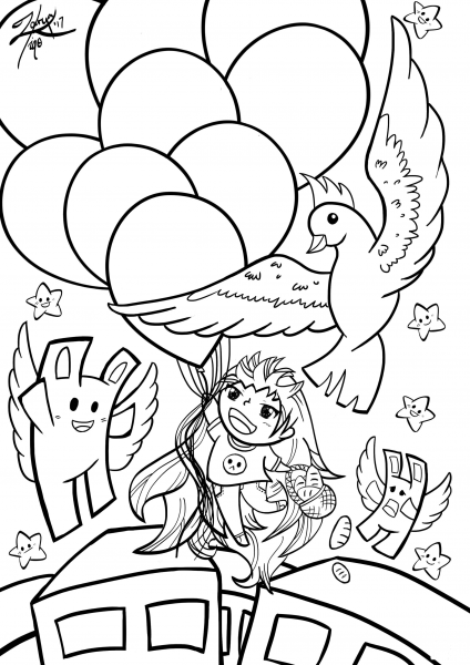 Up Up and Away coloring page image