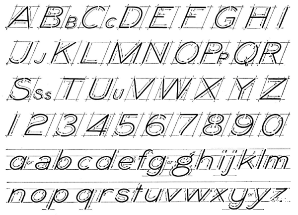 Upper Case Letters, Lower Case Letters, Numbers Calligraphy coloring page image