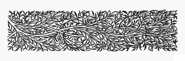 Upright Border Or Sidepiece with Entwined Foliage and Flowers coloring page image