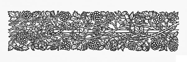 Upright Border Or Sidepiece with Roses and Vines with Bunches of Grapes coloring page image