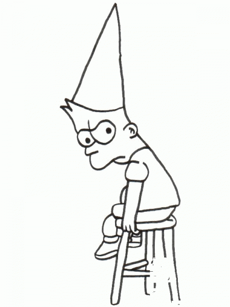 Upset Bart coloring page image