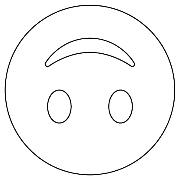 Upside down Face Emoji coloring page image