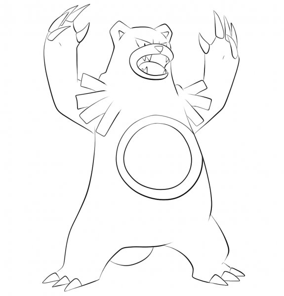 Ursaring coloring page image