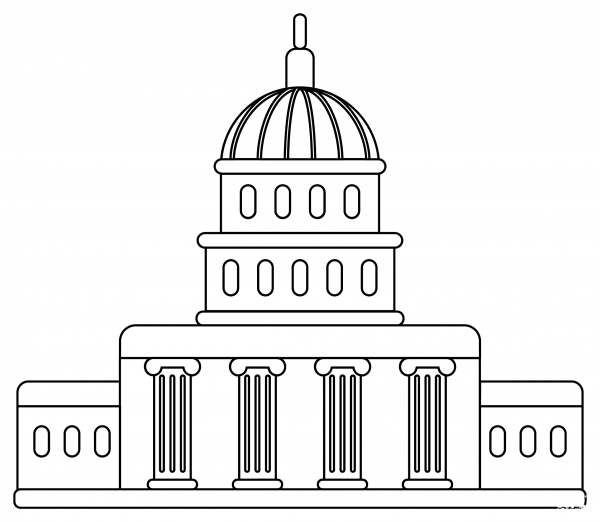 US Capitol coloring page image
