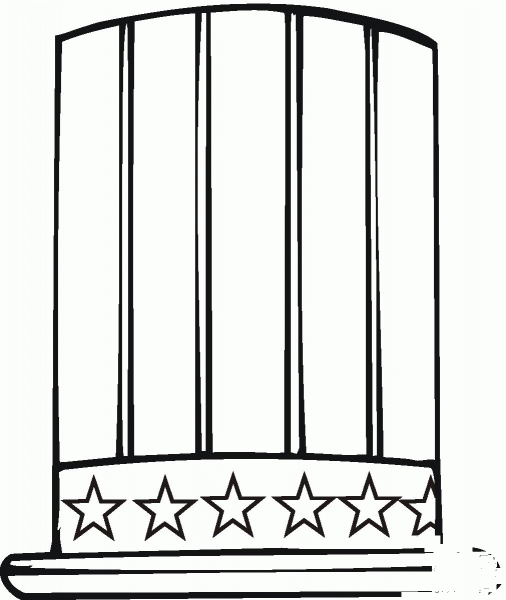 US Flag in a hat coloring page image