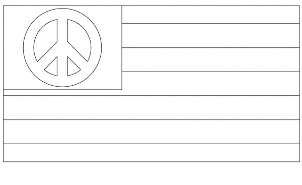 US Peace Flag coloring page image