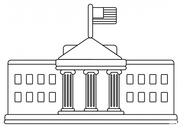 US White House coloring page image