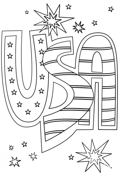USA Doodle coloring page image