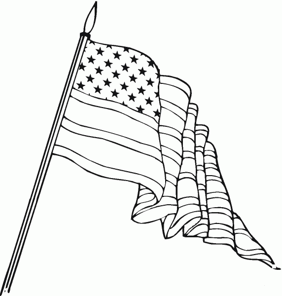 USA Flag  coloring page image
