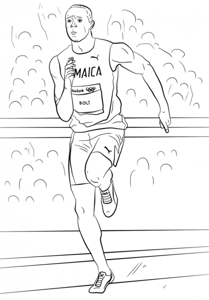 Usain Bolt coloring page image