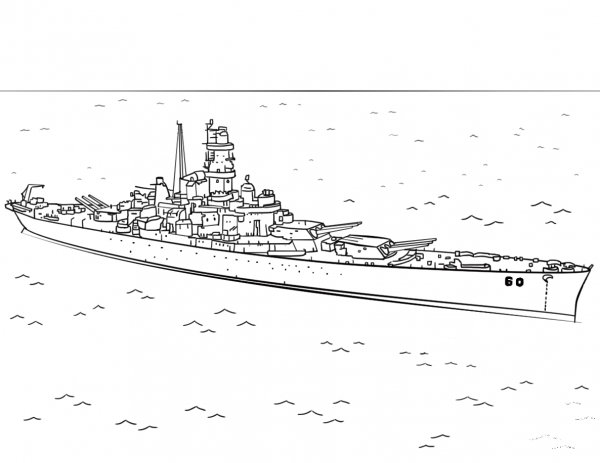 USS Alabama coloring page image