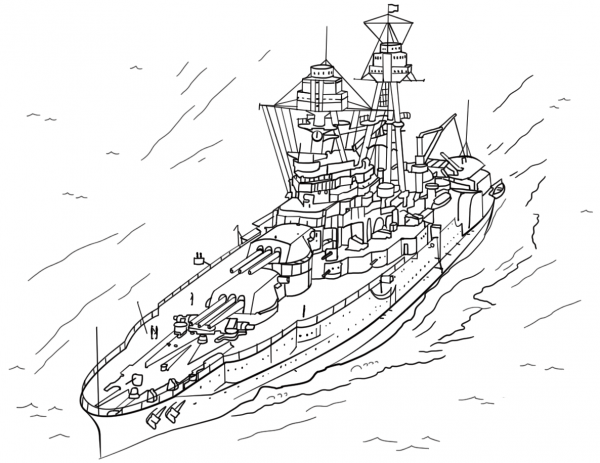 USS Arizona coloring page image