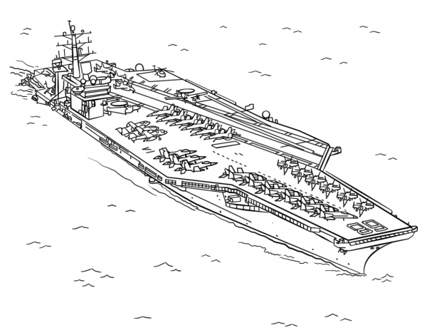 USS Nimitz coloring page image
