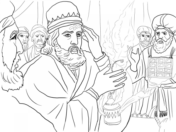 Uzziah Strucked with Leprosy coloring page image