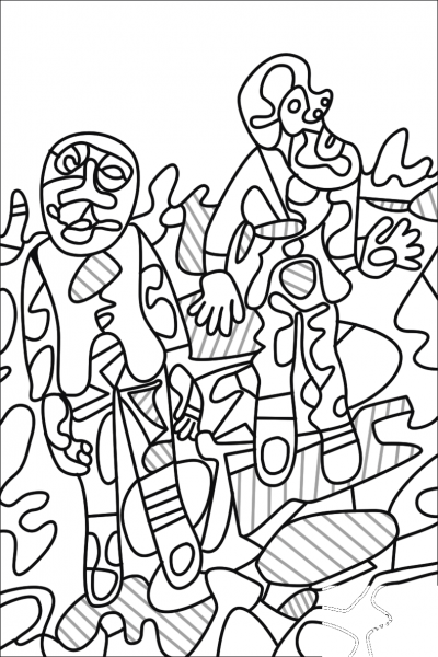 Vacanciers coloring page image