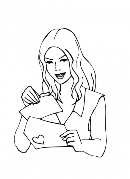 Valentine Card for Her  coloring page image