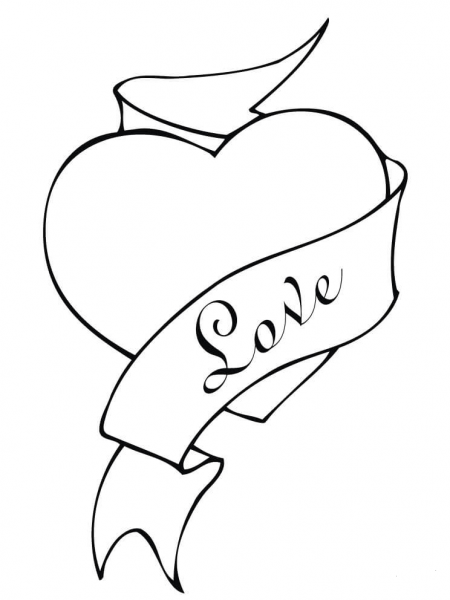 Valentine Day Heart coloring page image