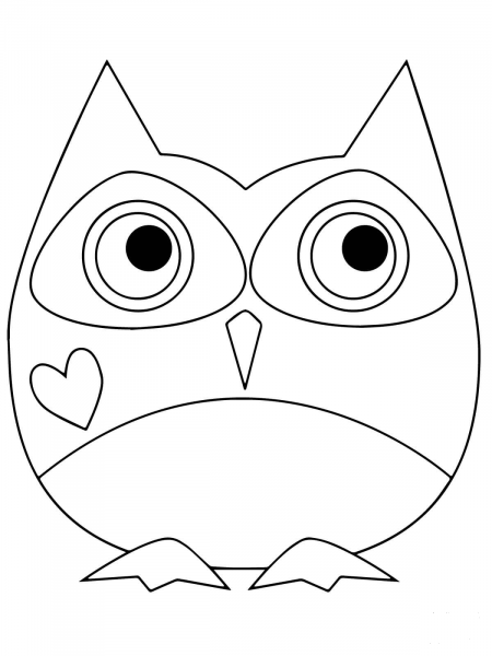 Valentine Day Owl coloring page image