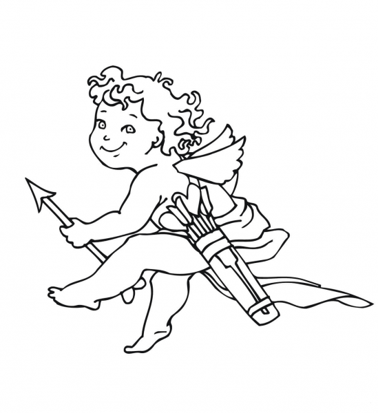 Valentine’s Day Cupid coloring page image