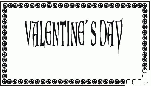 Valentine’s Day postcard coloring page image
