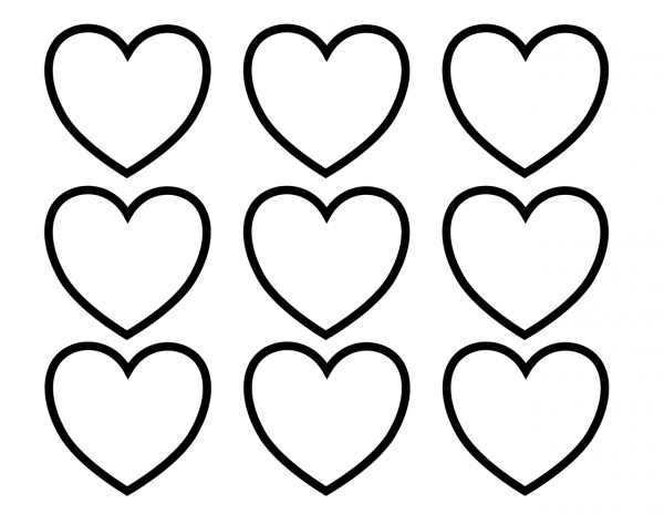 Valentines Day Blank Hearts coloring page image