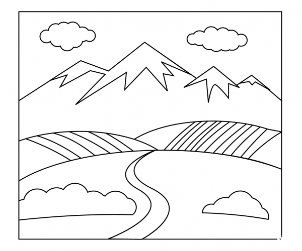 Valley coloring page image