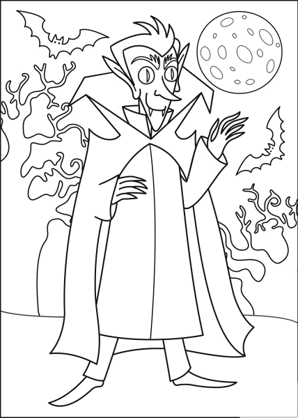 Vampire coloring page image