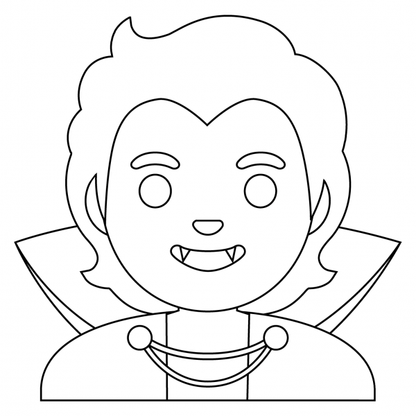 Vampire Emoji coloring page image