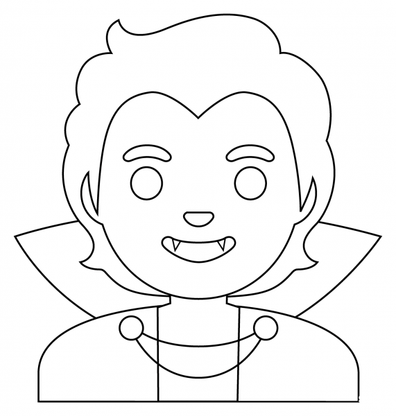 Vampire Emoji coloring page image