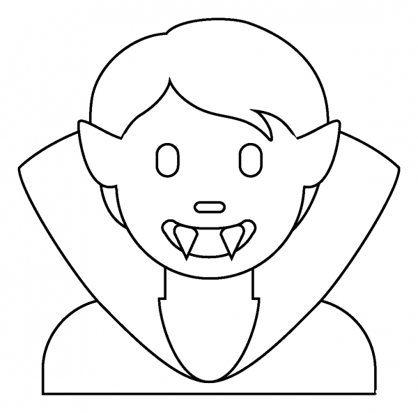 Vampire Emoji coloring page image