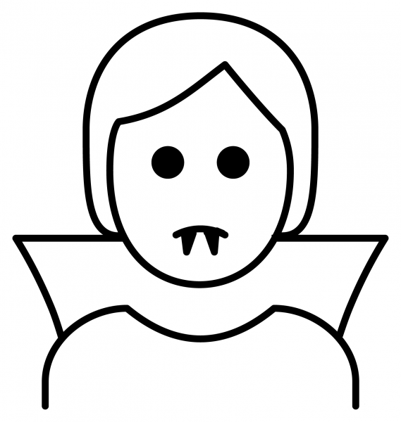 Vampire Emoji coloring page image