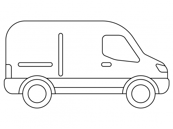 Van coloring page image