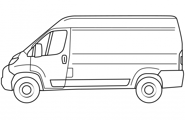Van coloring page image