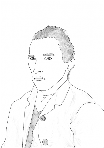 Van Gogh Self Portrait coloring page image