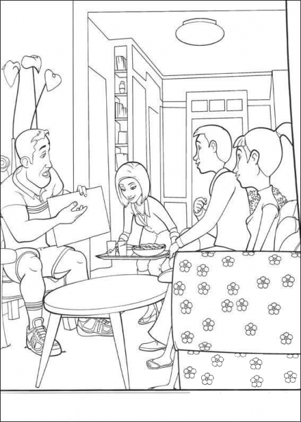 Vanessa and friends coloring page image