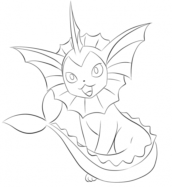 Vaporeon coloring page image