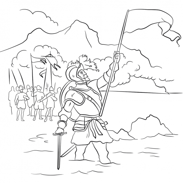 Vasco NÃºÃ±ez de Balboa coloring page image