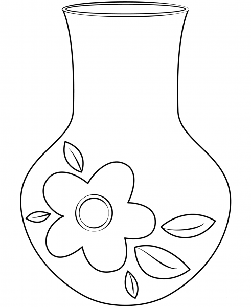 Vase coloring page image
