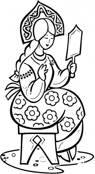 Vasilisa the Beautiful coloring page image