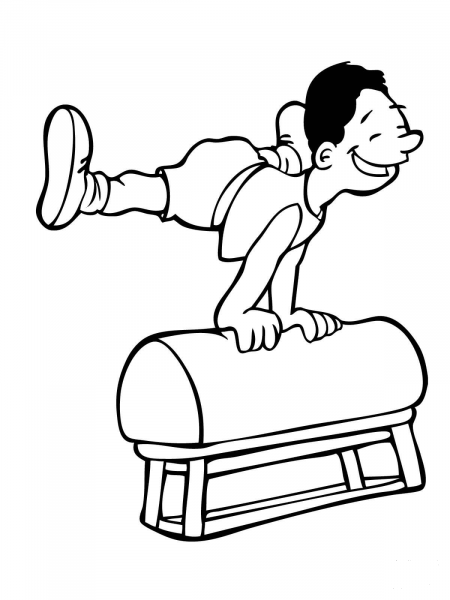 Vault Gymnastics Performance coloring page image