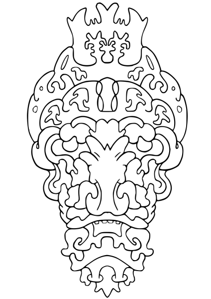 Vegepedia Abstract Face coloring page image