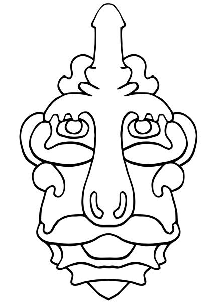 Vegepedia Abstract Face coloring page image